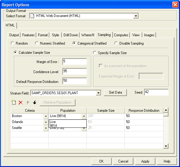 Population list box