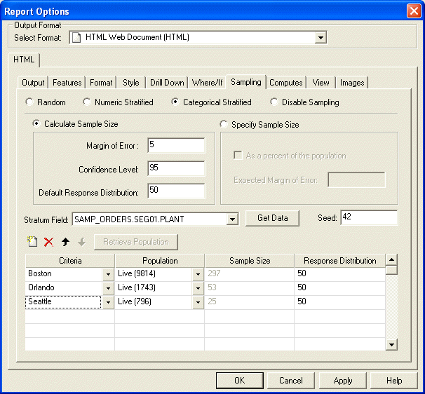 Calculated Recommended Sample Size