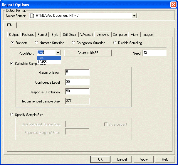 Design-Time Count in population drop-down list