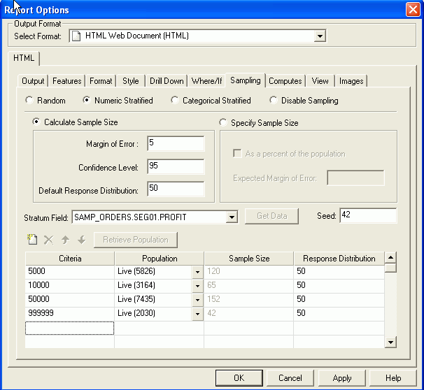 Retrieve Population button