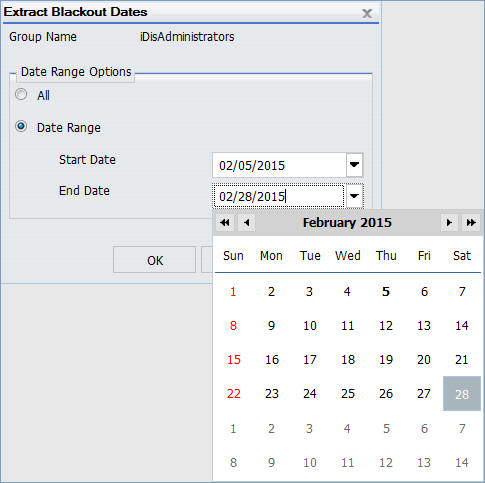 extract blackout dates