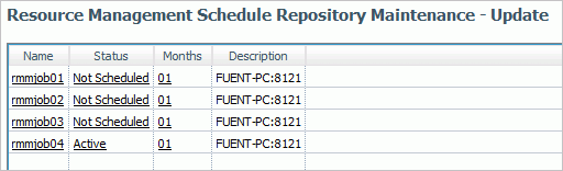 Resource Management Repository Maintenance - Update pane