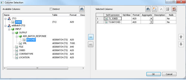 Column Selection Window
