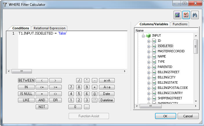 WHERE Filter Calculator