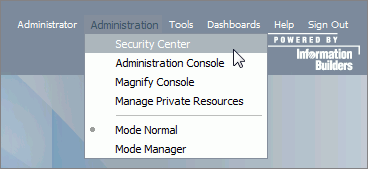 Adminimstration menu