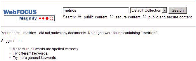 Magnify message when no results are found
