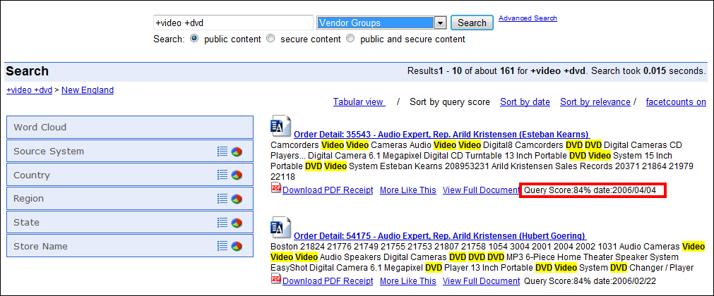 Query Score as Percentage