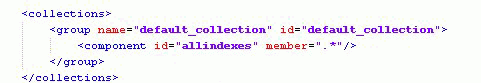 Default Collection Defined in Collections.xml file