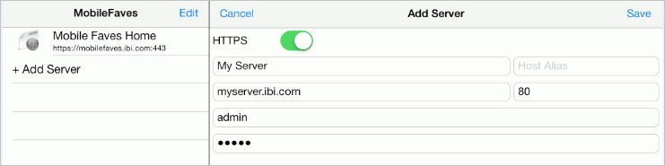 Add Server fields