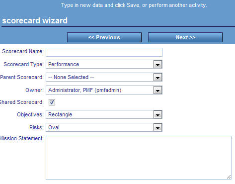 Scorecard wizard