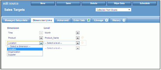 Edit Source panel
