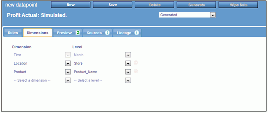 Dimensions tab
