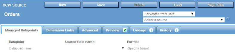 New Source Panel