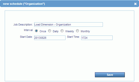 New Schedule panel