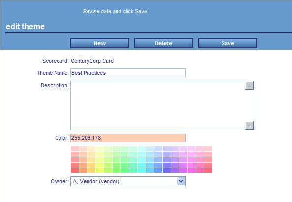 Edit theme form