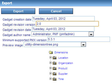 Export panel