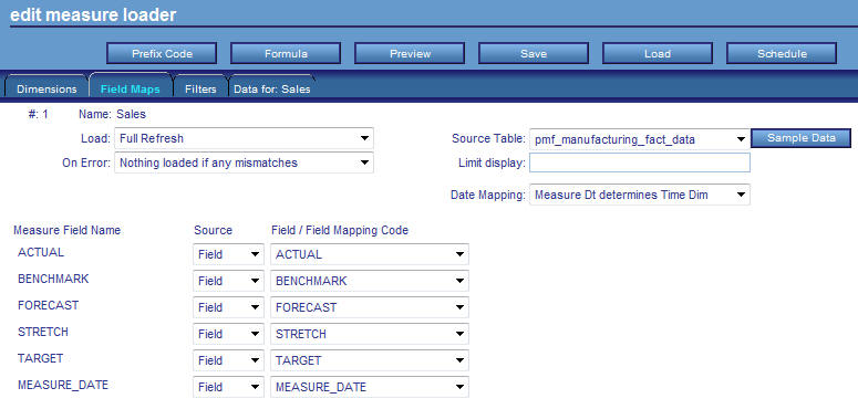 Field maps tab
