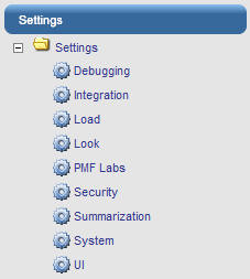Settings panel button