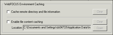 WebFOCUS Environment Caching