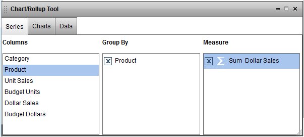 Report designed on Series tab of Chart/Rollup Tool