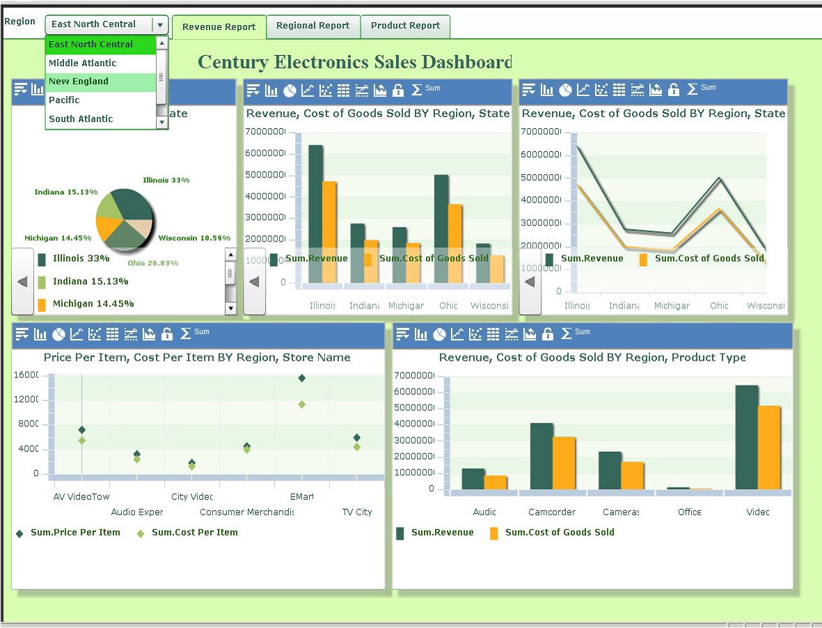 Active Dashboard in Flash/Flex PDF with customized style.