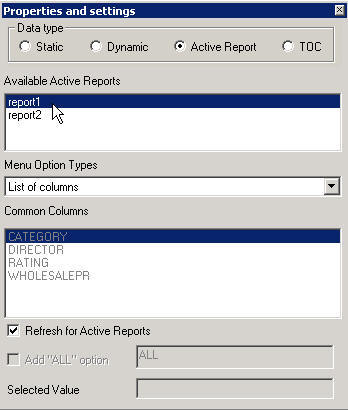 Properties and settings dialog box