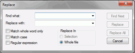 Replace dialog box