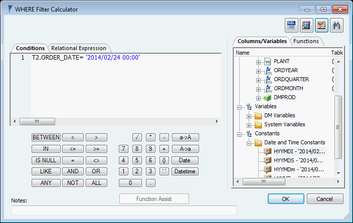 WHERE Filter Calculator