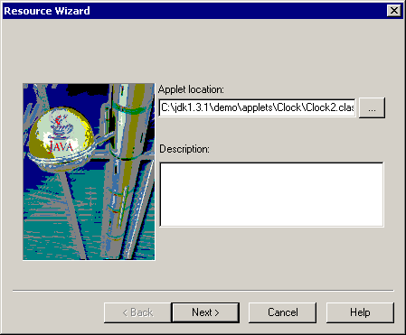Resource Wizard dialog box 