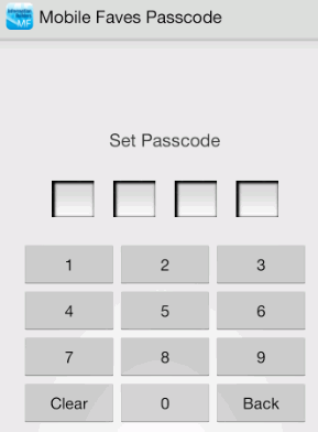 Set Passcode screen