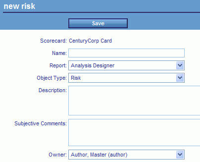New Risk panel