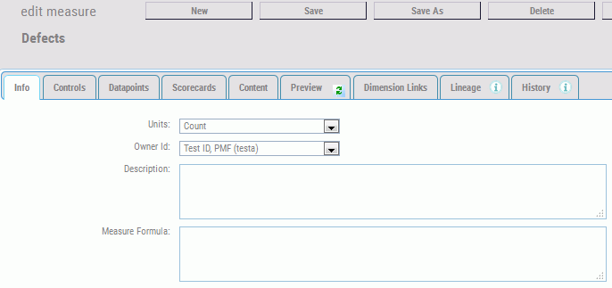 Edit Measure panel