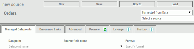 New Source panel